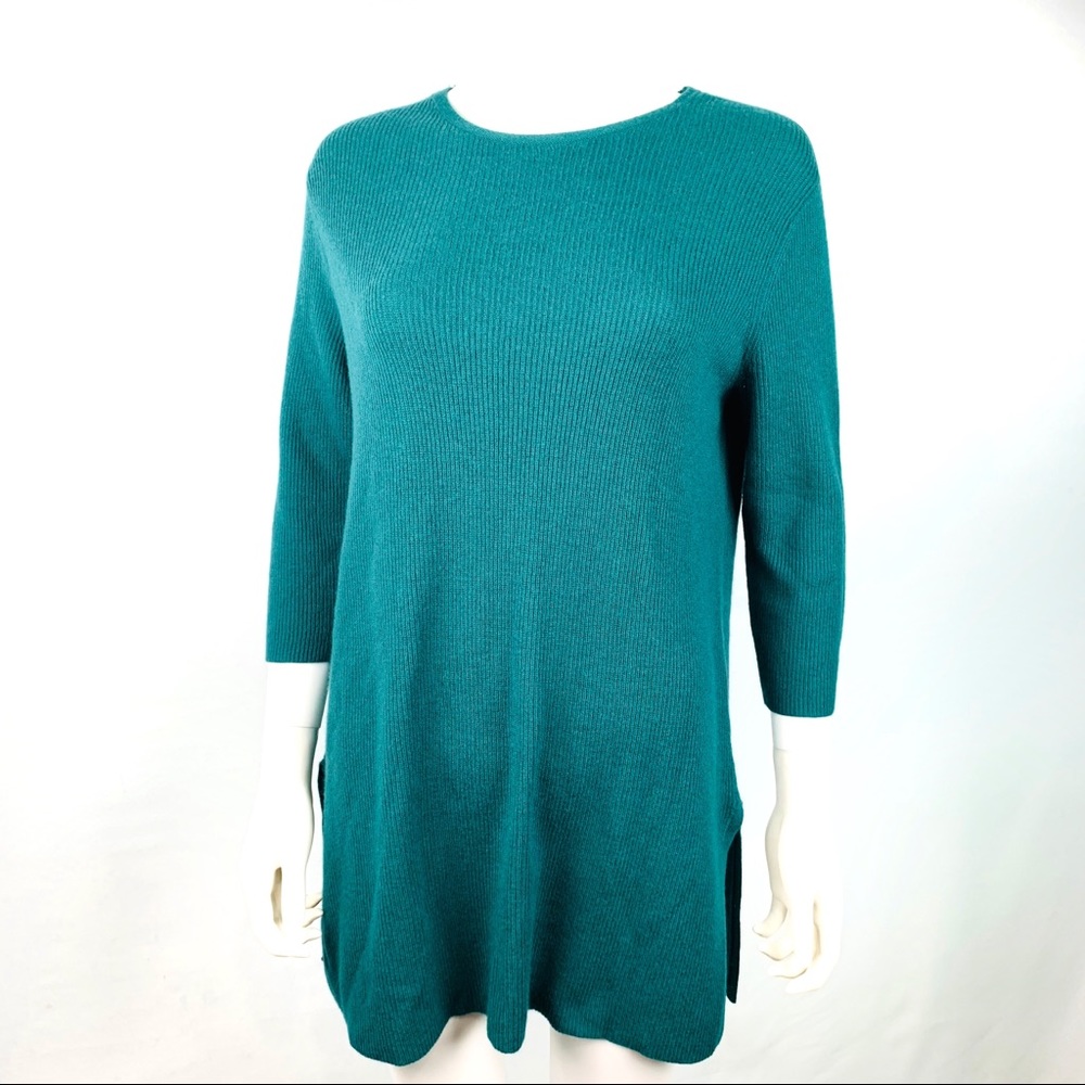 J. Jill Wool Blend Tunic Sweater 3/4 Sleeve